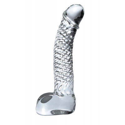 Szklane ręcznie robione dildo z wieloma wypustkami 16,5cm