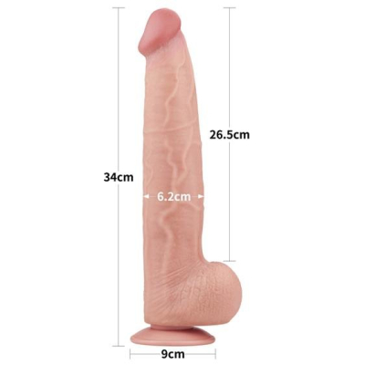 13.5\'\' King Sized Sliding Skin Dual Layer Dong