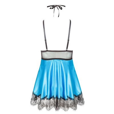 Eve chemise with mask turquoise