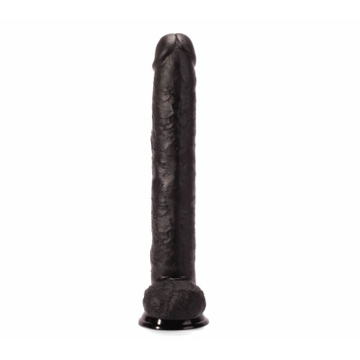 Ogromne czarne dildo z przyssawką i jądrami 40cm X-MEN