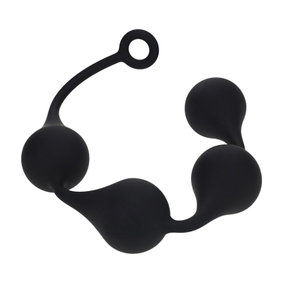 Silicone Waterdrop Anal Balls - XXL - 60mm - Black