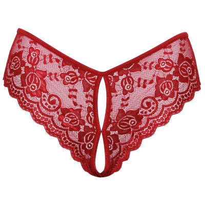 Crotchless panty red M