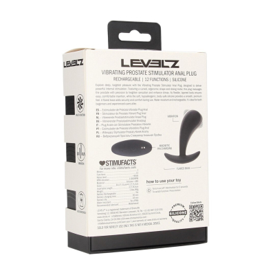 Vibrating Silicone Prostate Stimulator Anal Plug - S - Black