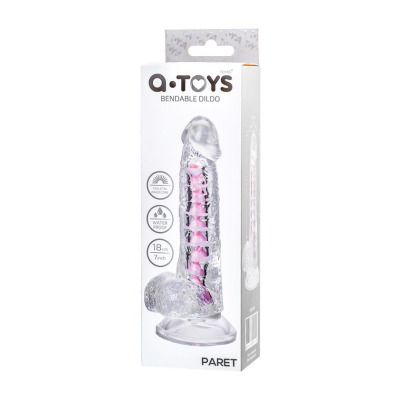 Flexible dildo A-Toys Paret, transparent, 18 cm