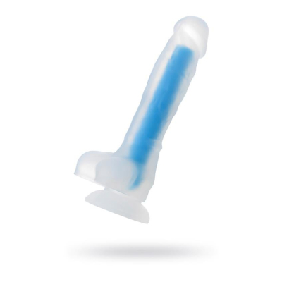 Dildo z przyssawką Beyond Bruce Glow Blue 21cm Toyfa