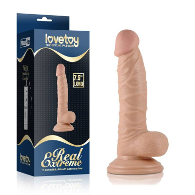 Dildo z wyraźnym żołędziem i przyssawką 19cm Lovetoy