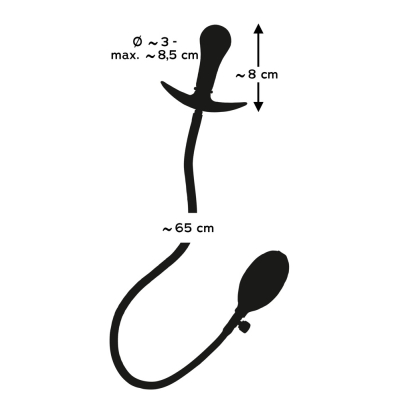 Korek analny pompowany z ruchomą kulką 8 cm