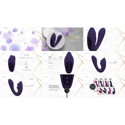 Yuki - Dual Motor G-Spot Vibrator with Massaging Beads - Purple