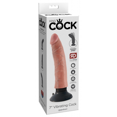 Naturalny użyłowiony wibrator King Cock 21cm