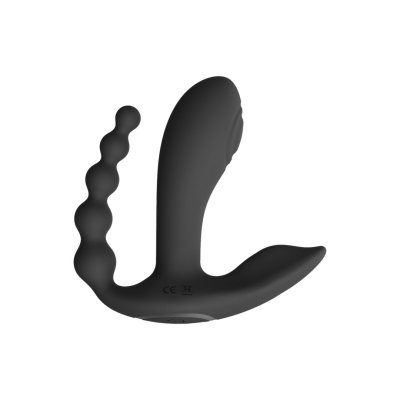 Kata - Pulse Wave Vibrating Double Penetration Vibrator - Black
