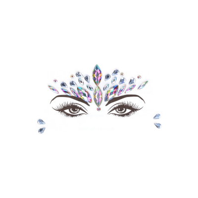 Short Sleeve Teddy and Dazzling Crowned Face Bling Sticker - One Size - Multicolor