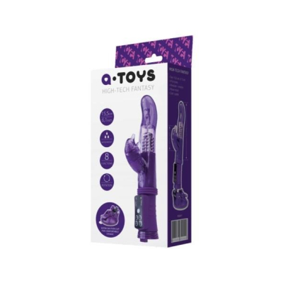 A-TOYS, Vibrator with clitoral stimulator, TPR, purple, 22,5 cm