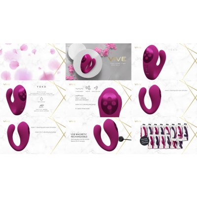 Yoko - Triple Action Vibrator Dual Prongs with Clitoral Pulse Wave
