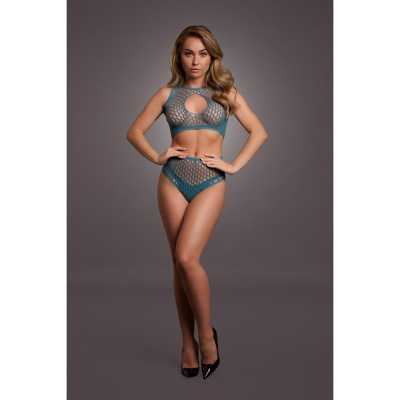 Duo Net Key-Hole Bra Set - One Size