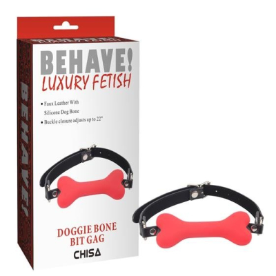 Behave! Doggle Bone Bit Gag-Red