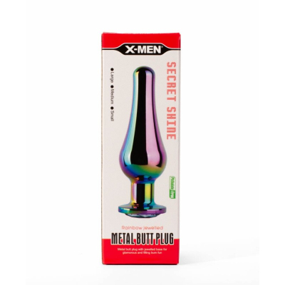 Metalowy korek analny Secret Shine Rainbow 12,9cm