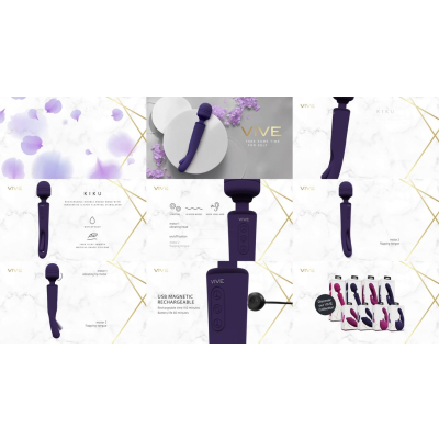 Kiku - Double Ended Wand with Innovative G-Spot Flapping Stimulator - Purple