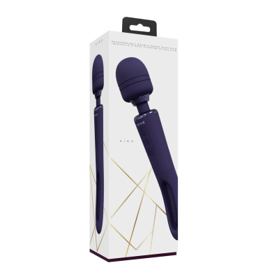 Kiku - Double Ended Wand with Innovative G-Spot Flapping Stimulator - Purple