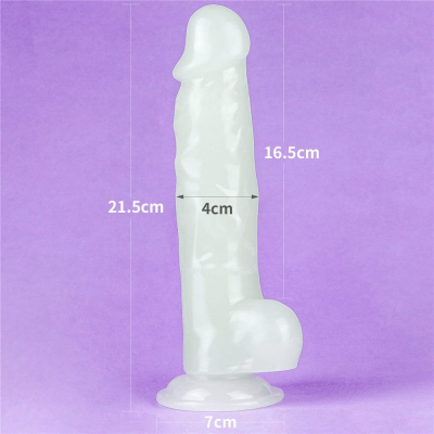 Dildo z przyssawką świecące w ciemności 21,5 cm Lovetoy