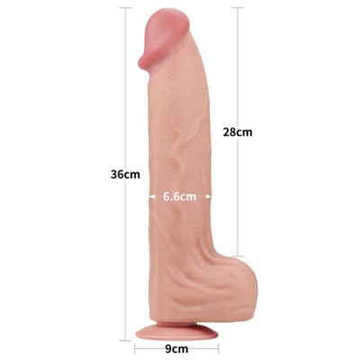 14\'\' King Sized Sliding Skin Dual Layer Dong