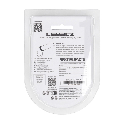 Wide O Silicone Cockring - M - 35mm - Black