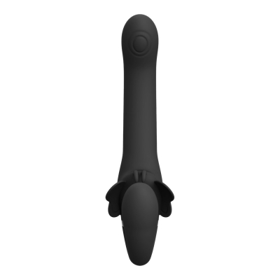 Satu - Pulse-Wave and Vibrating Strapless Strapon - Black