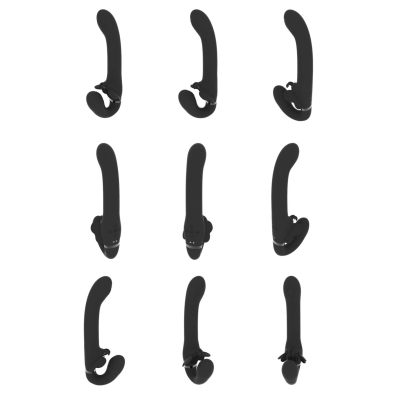 Satu - Pulse-Wave and Vibrating Strapless Strapon - Black