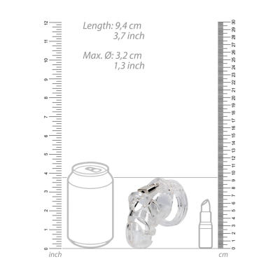 Model 25 - Chastity Cage - 3.5\'\' / 9 cm - Transparent