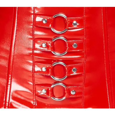 Vinyl Suspender Straps red L