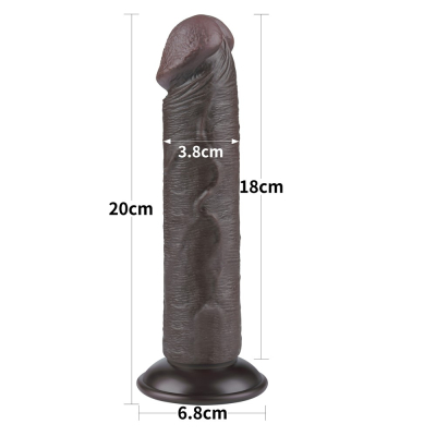 Dildo realistyczne i naturalnie elastyczne z przyssawką 20 cm Lovetoy