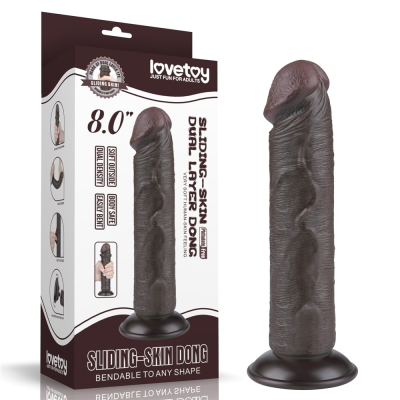 Dildo realistyczne i naturalnie elastyczne z przyssawką 20 cm Lovetoy