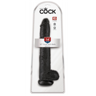 Czarne potężne Dildo King Cock 35cm czarne