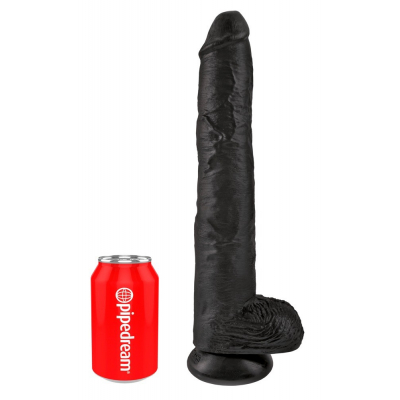 Czarne potężne Dildo King Cock 35cm czarne