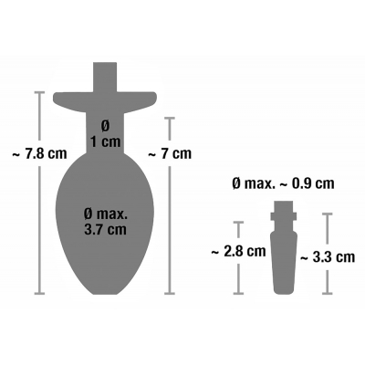 Korek analny z wtyczką do penisa 7,8cm