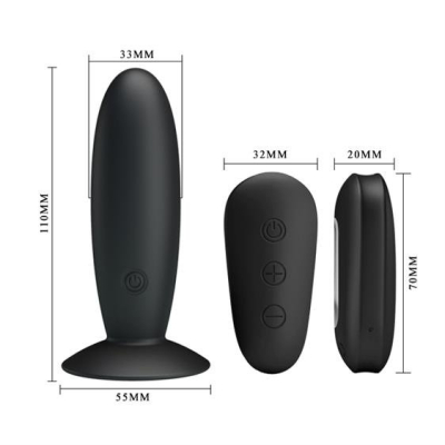 MR Play super-smooth vibrating butt plug Black