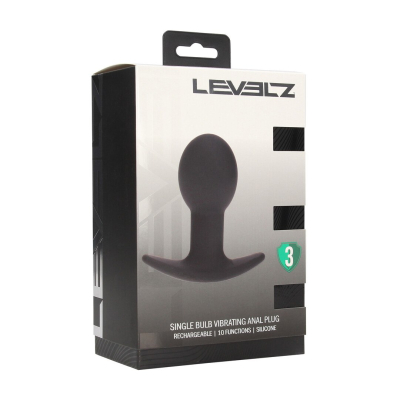 Single Bulb Vibrating Silicone Anal Plug - Black