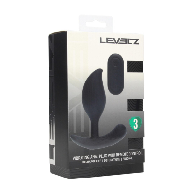 Remote Control Vibrating Liquid Silicone Anal Plug - Black