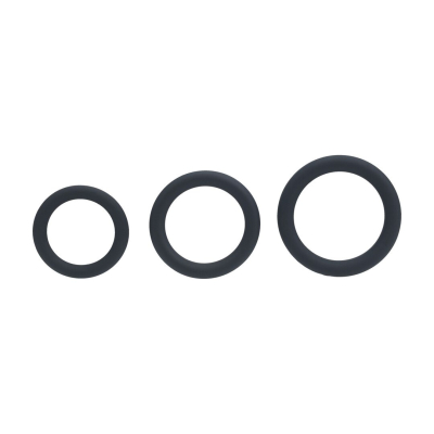 Classic Silicone Cockring Set of 3 - XS/S/M - Black