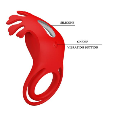 Pretty Love Vibrating Cock Ring Red