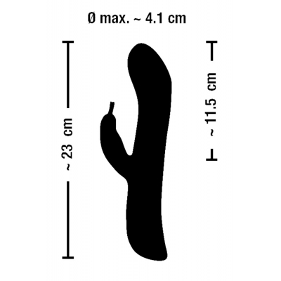 Akumulatorowy wibrator ze stymulatorem łechtaczki 23cm