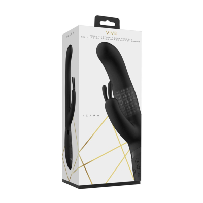 Izara - Rotating Beads Rabbit Vibrator - Black