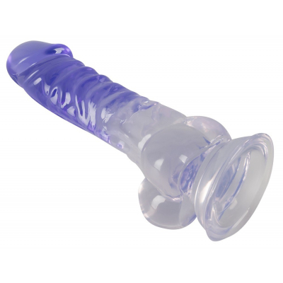 Clear Dildo elastyczne z wyraźnym użyłowaniem 19,5cm