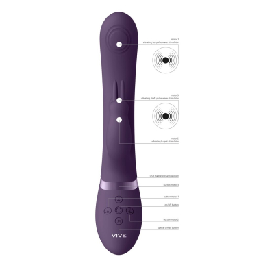May - Dual Pulse-Wave Vibrating C-spot G-Spot Rabbit - Purple