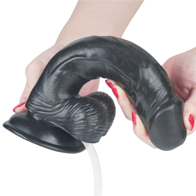 Czarne dildo z przyssawką i z funkcją wytrysku 22,8cm Lovetoy