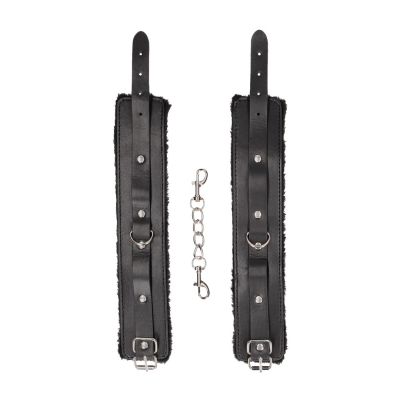Plush Bonded Leather Ankle Cuffs