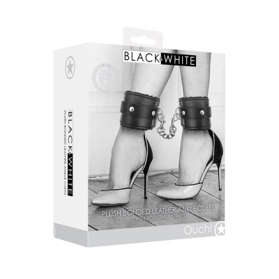 Plush Bonded Leather Ankle Cuffs