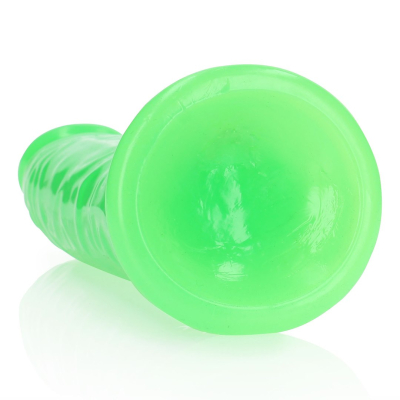 Slim Realistic Dildo with Suction Cup - Glow in the Dark - 9\'\' / 22,5 cm
