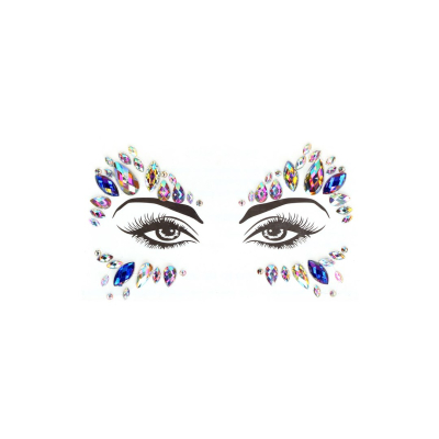 Strappy Halter Top and Dazzling Eye Sparkle Bling Sticker - One Size