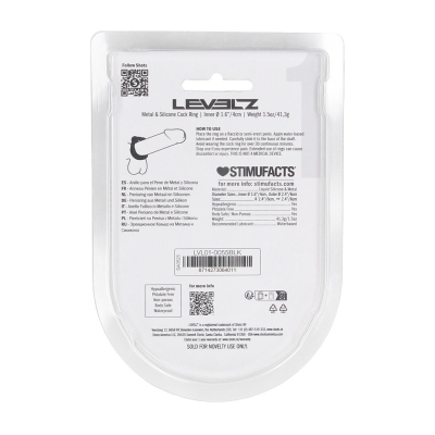 Metal and Silicone Cockring - Black