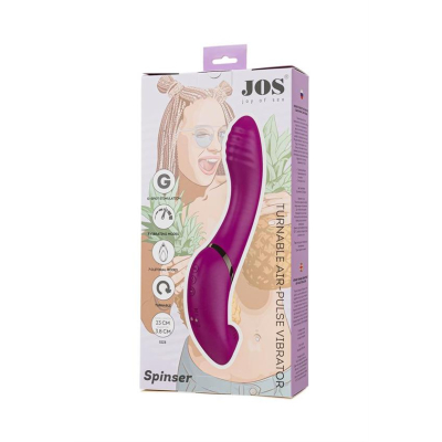 JOS Vibrator with clitoral stimulator JOS Spin, silicone, purple, 23 cm